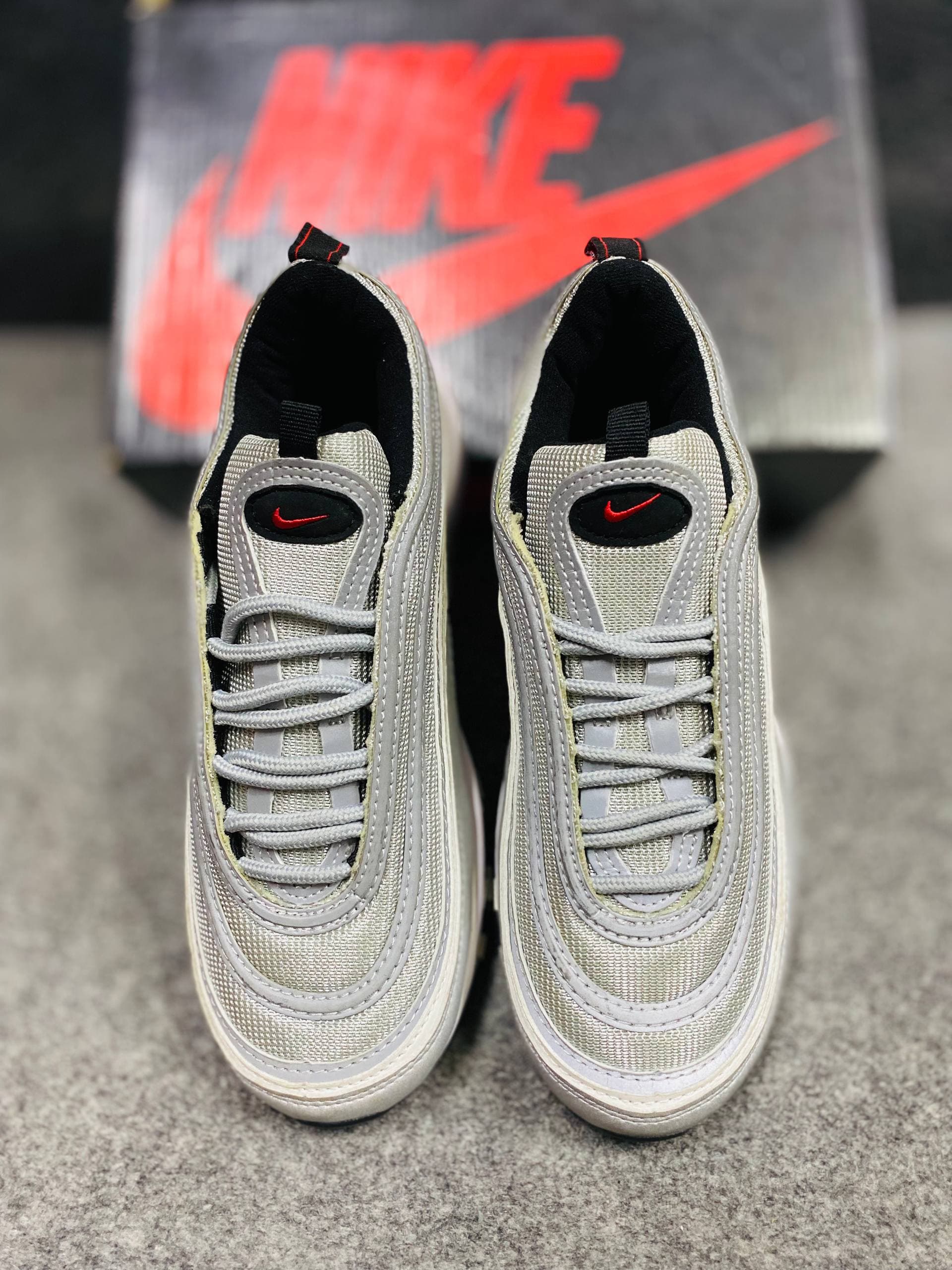 Air Max 97 Style – Silver / White Sneakers - Image 8
