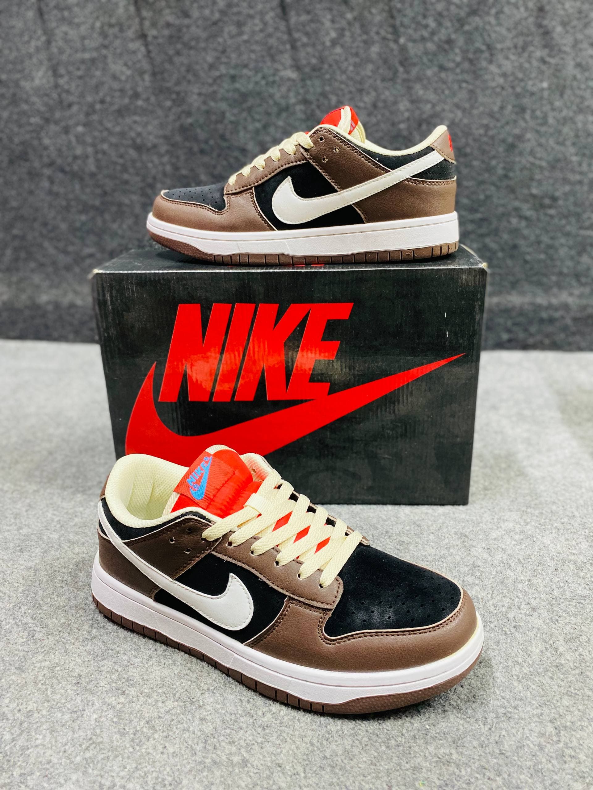 Dunk Low Style – Brown & Black Sneakers