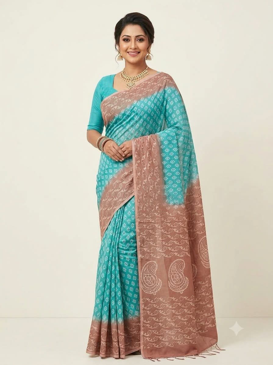 Premium Batik Saree with Blouse Piece - Image 3